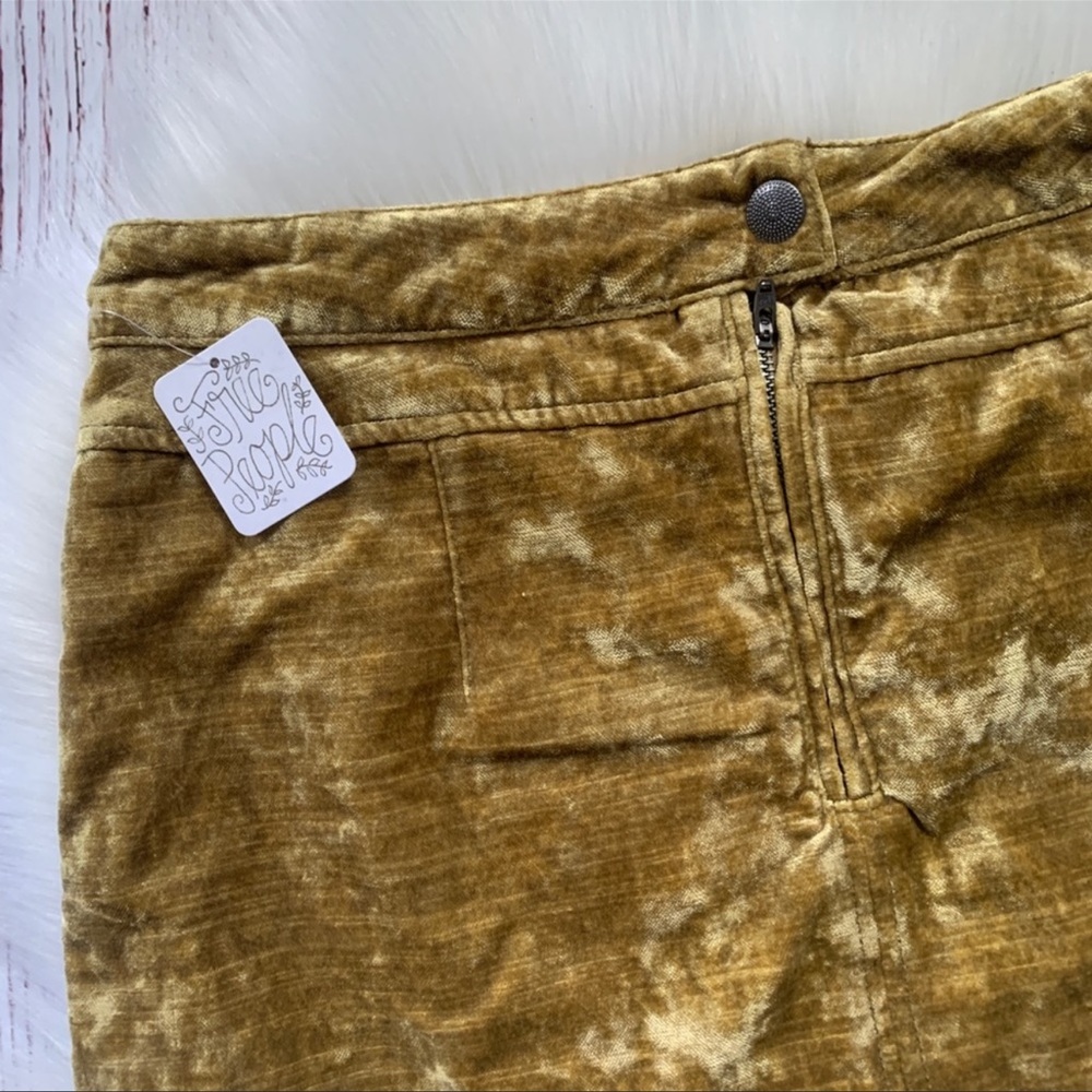NWT Free People Olive Velvet Mini Skirt Sz 8